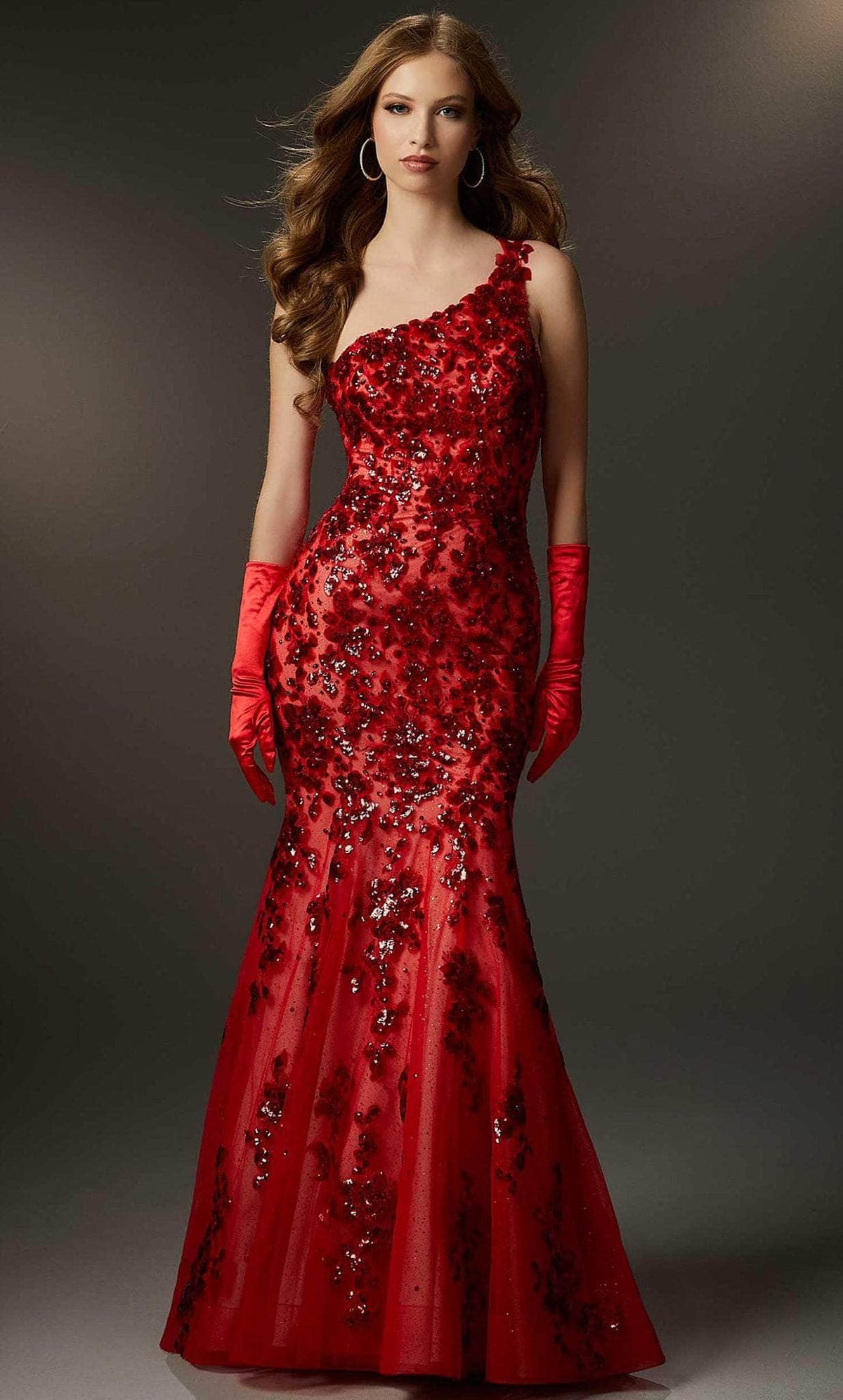 Mori Lee 48025 - One Shoulder Embroidered Prom Gown - view 5