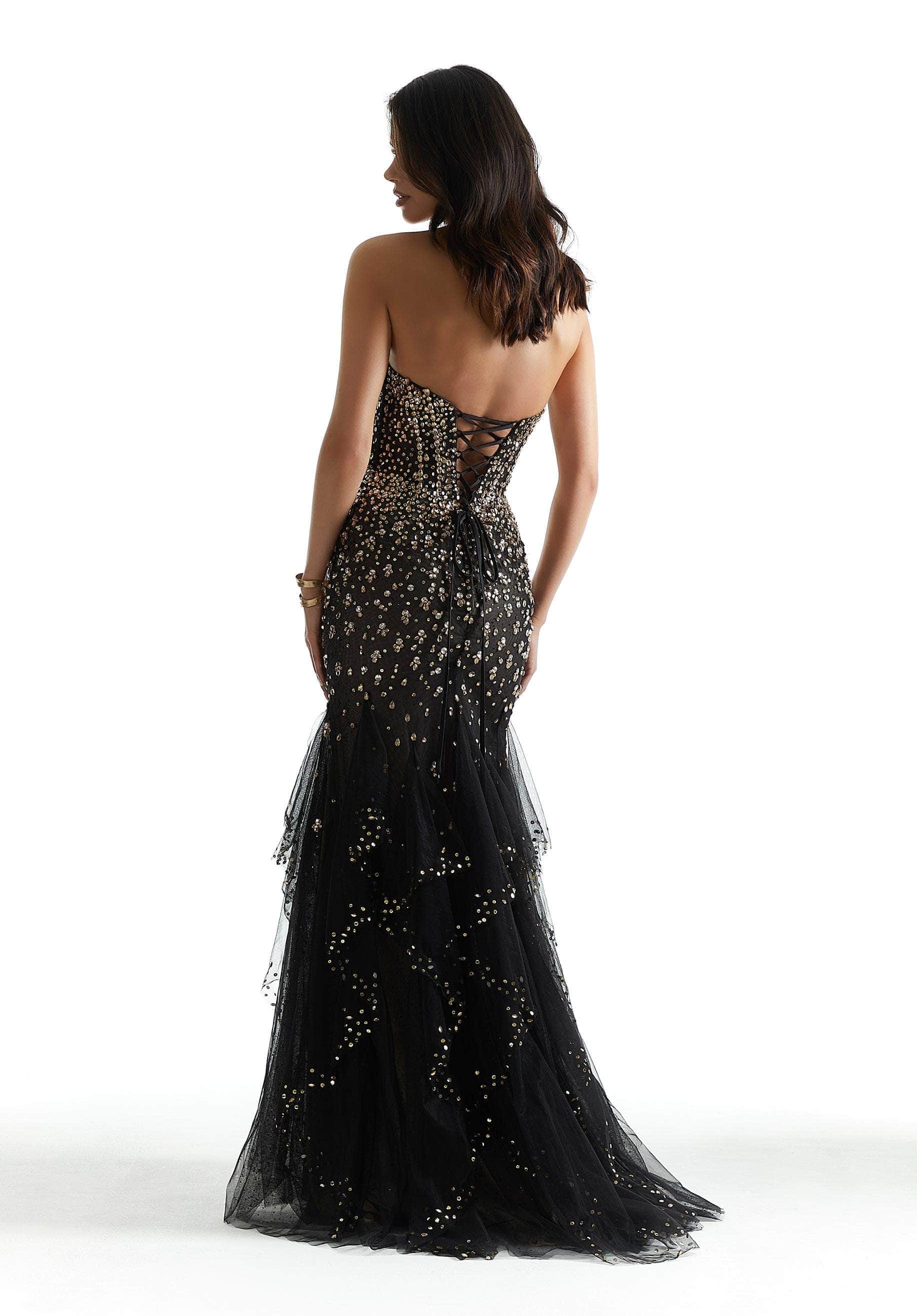 Mori Lee 48027 - Strapless Beaded Prom Dress - back view