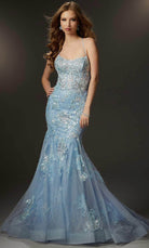 Mori Lee 48029 - Sleeveless Embroidered Prom Gown - detail view