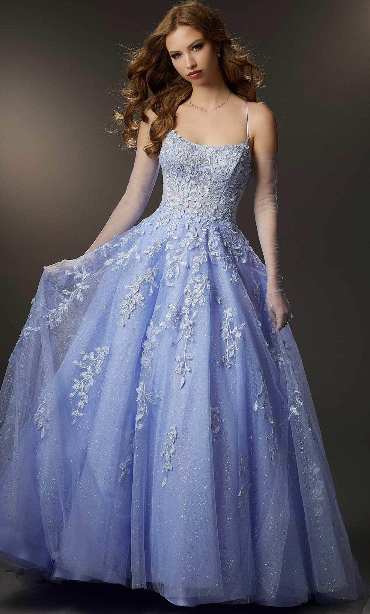 Mori Lee 48047 - Embroidered Glittery Gown - designer prom dress at Silhouette Dresses
