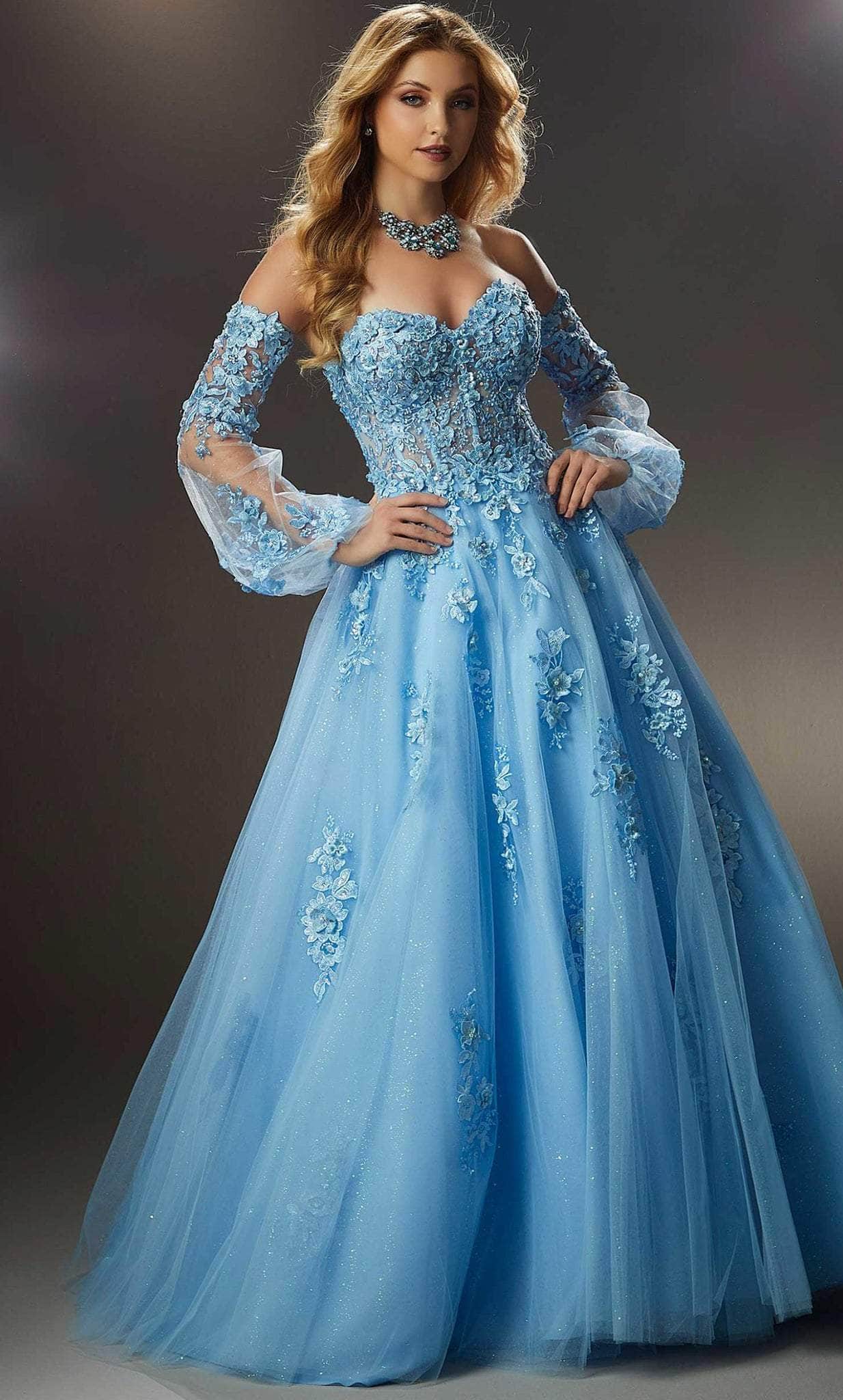 Mori Lee 48053 - Sweetheart Embroidered Ballgown - designer ball gown at Silhouette Dresses