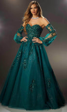 Mori Lee 48053 - Sweetheart Embroidered Ballgown - detail view