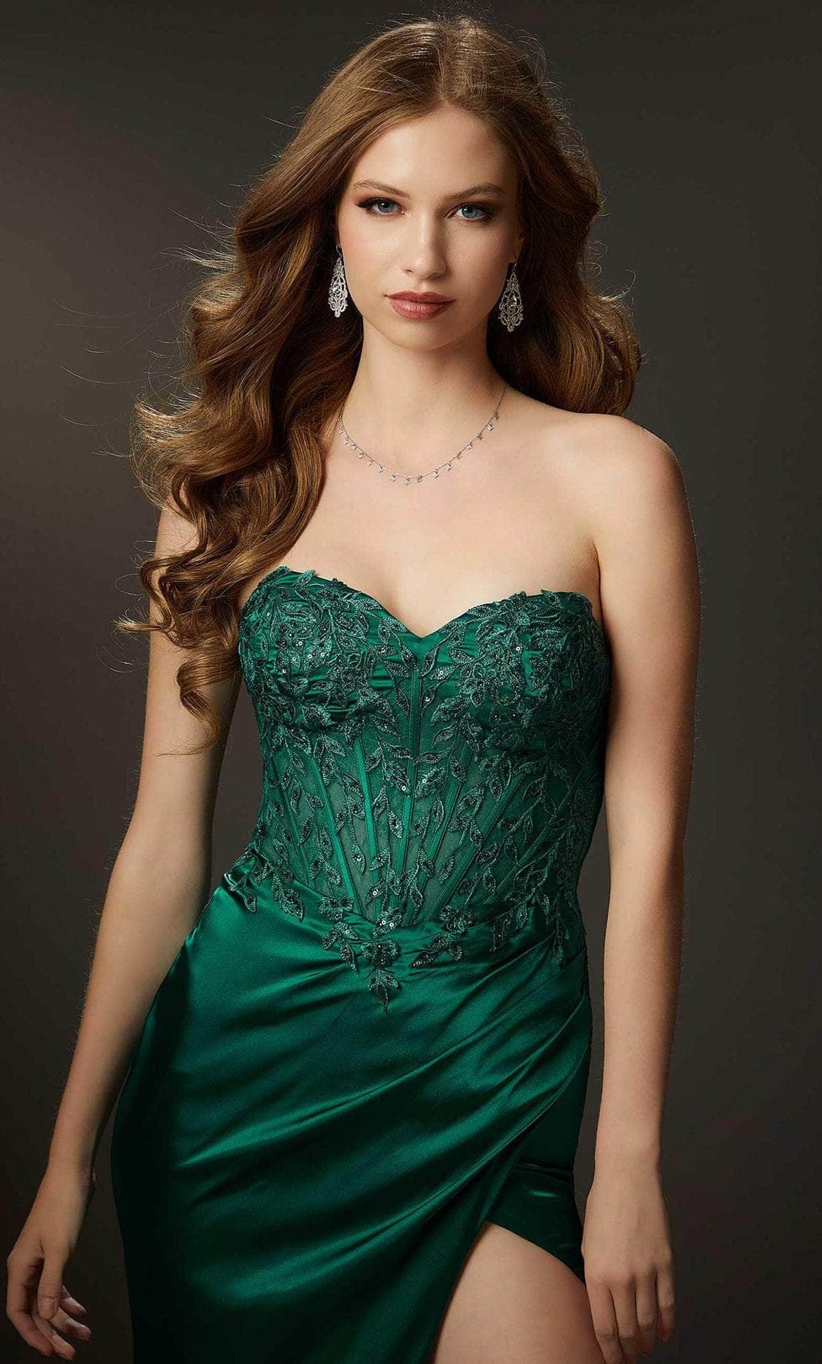 Mori Lee 48054 - Strapless Corset Bodice Prom Dress - back view