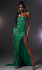 Mori Lee 48077 - Sequined Sleeveless Prom Dress - designer prom dress at Silhouette Dresses