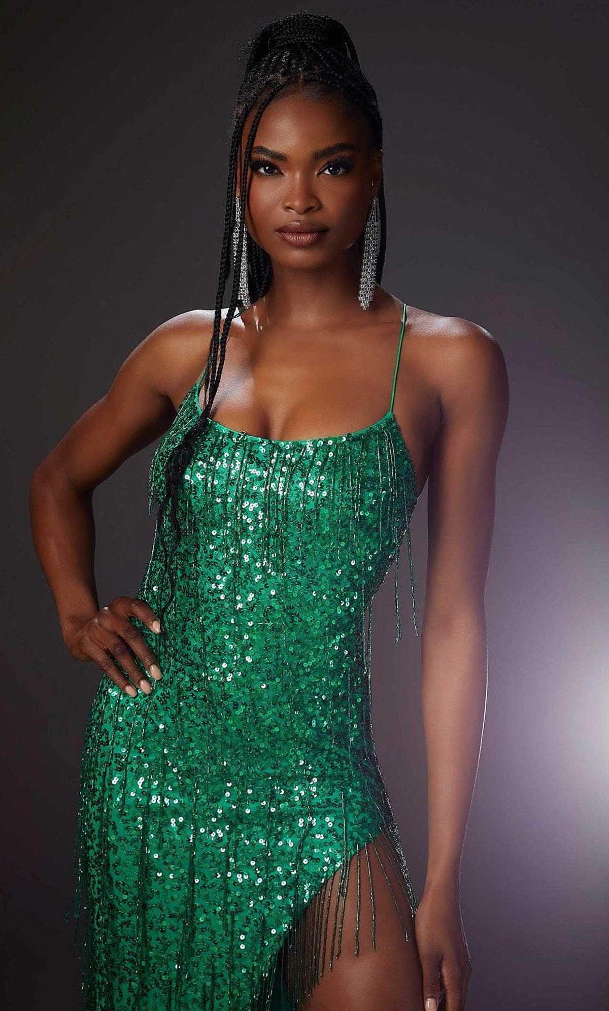 Mori Lee 48077 - Sequined Sleeveless Prom Dress - back view