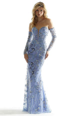 Mori Lee 49002 - Sequin Pattern Prom Dress - detail view