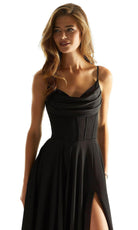 Mori Lee 49011 - Satin Cowl Prom Dress - view 4