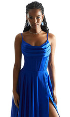 Mori Lee 49011 - Satin Cowl Prom Dress - back view
