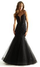 Mori Lee 49014 - Plunging Beaded Prom Dress - view 7
