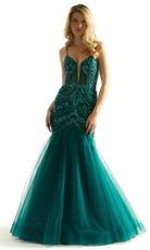 Mori Lee 49014 - Plunging Beaded Prom Dress - designer prom dress at Silhouette Dresses