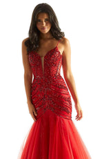 Mori Lee 49014 - Plunging Beaded Prom Dress - view 6