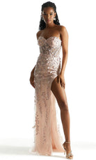 Mori Lee 49016 - Sheer High Slit Prom Dress - back view