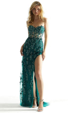 Mori Lee 49016 - Sheer High Slit Prom Dress - designer prom dress at Silhouette Dresses
