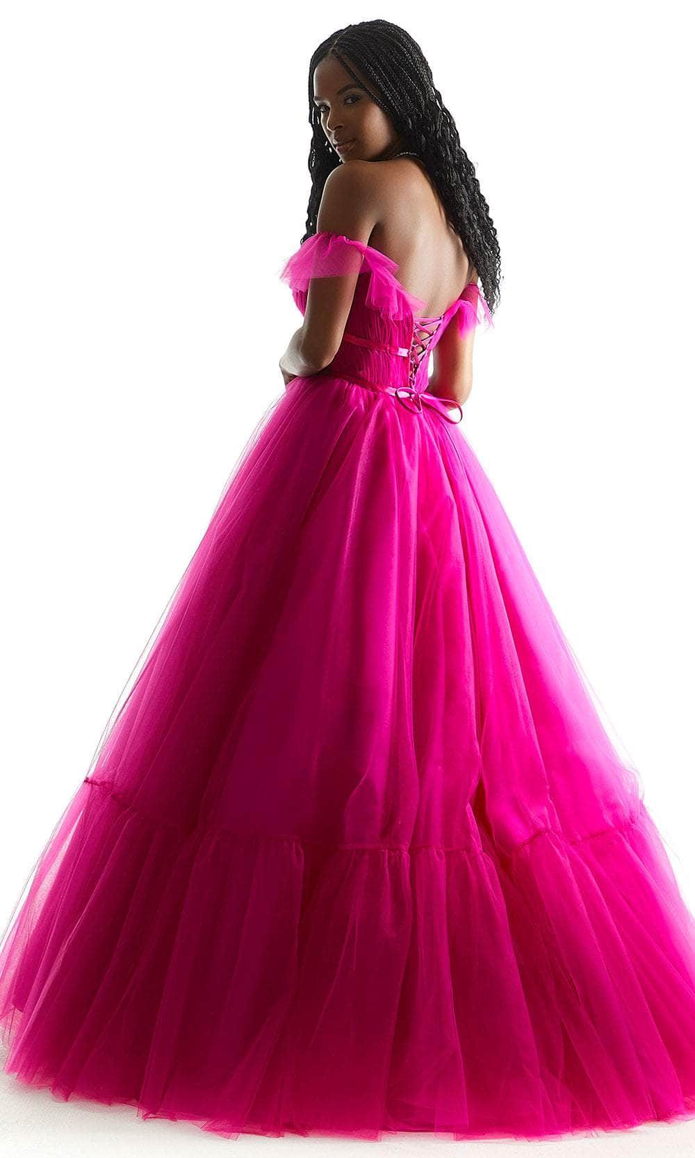 Mori Lee 49022 - Ribbon Off-Shoulder Ballgown - back view