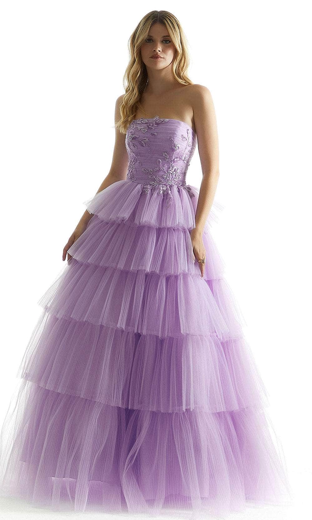 Mori Lee 49042 - Straight Across Tiered Prom Dress - designer prom dress at Silhouette Dresses