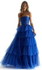 Mori Lee 49042 - Straight Across Tiered Prom Dress - back view