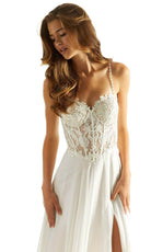 Mori Lee 49056 - Embroidered Bustier Prom Dress - detail view