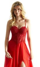 Mori Lee 49056 - Embroidered Bustier Prom Dress - back view