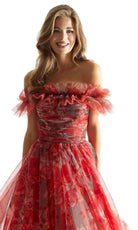 Mori Lee 49057 - Ruched Floral Prom Dress - view 6