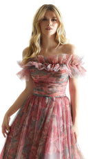 Mori Lee 49057 - Ruched Floral Prom Dress - back view