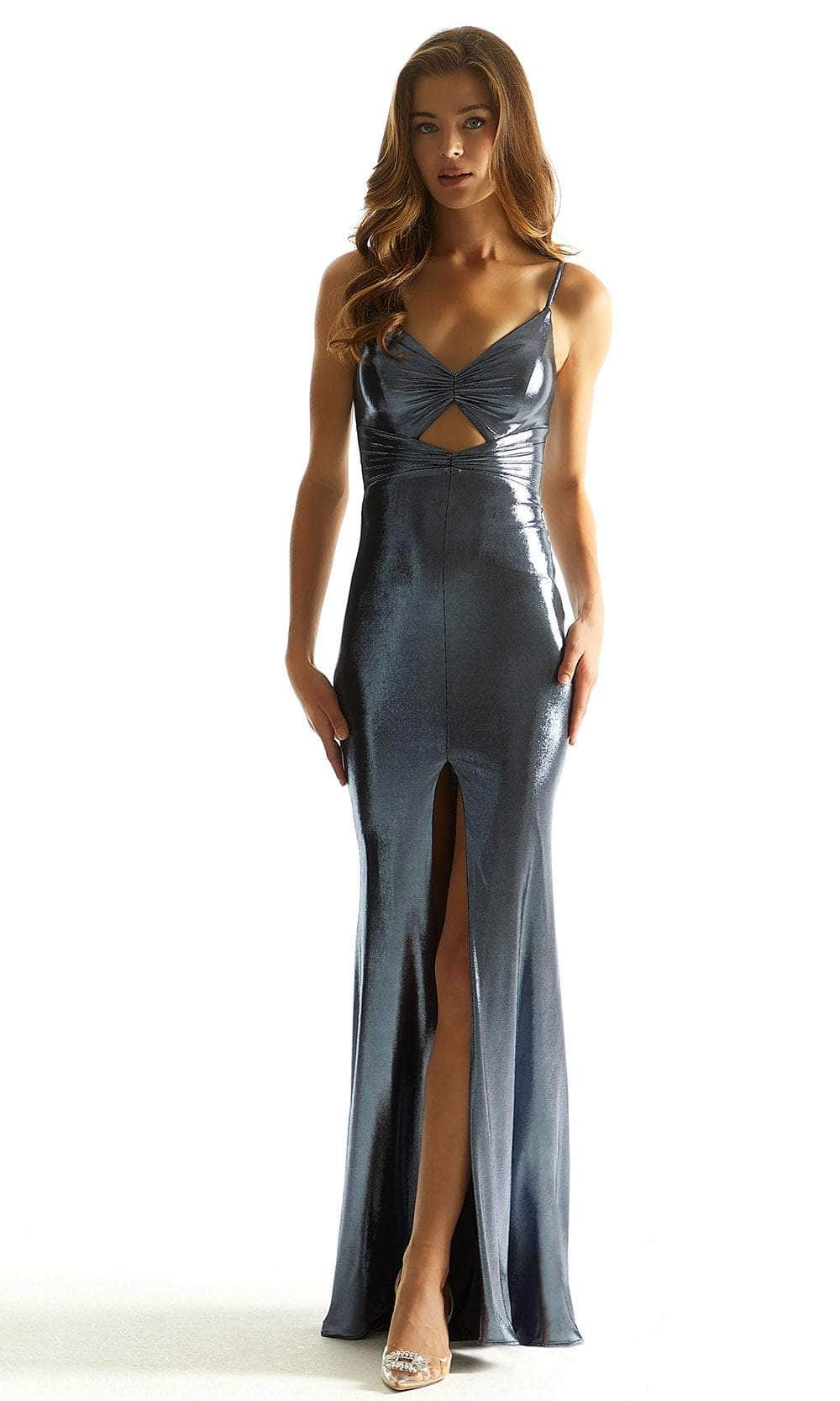 Mori Lee 49064 - Metallic V-Neck Prom Dress - view 5
