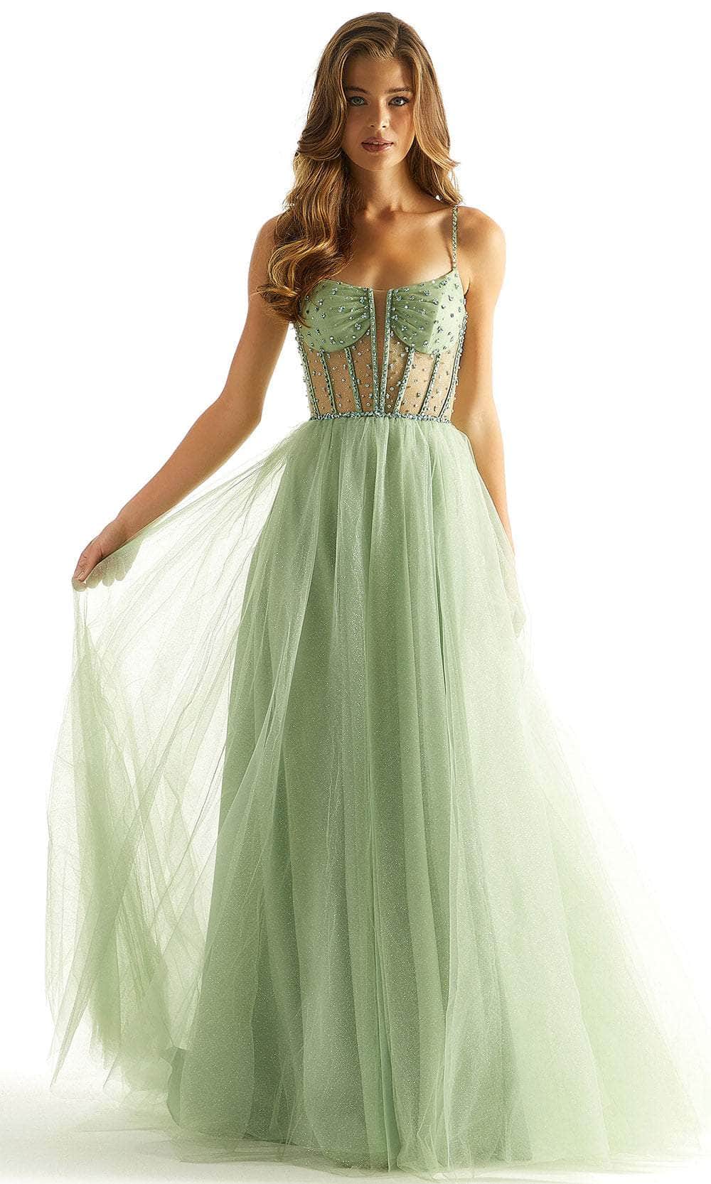 Mori Lee 49069 - Sheer Glitter Prom Dress - view 7
