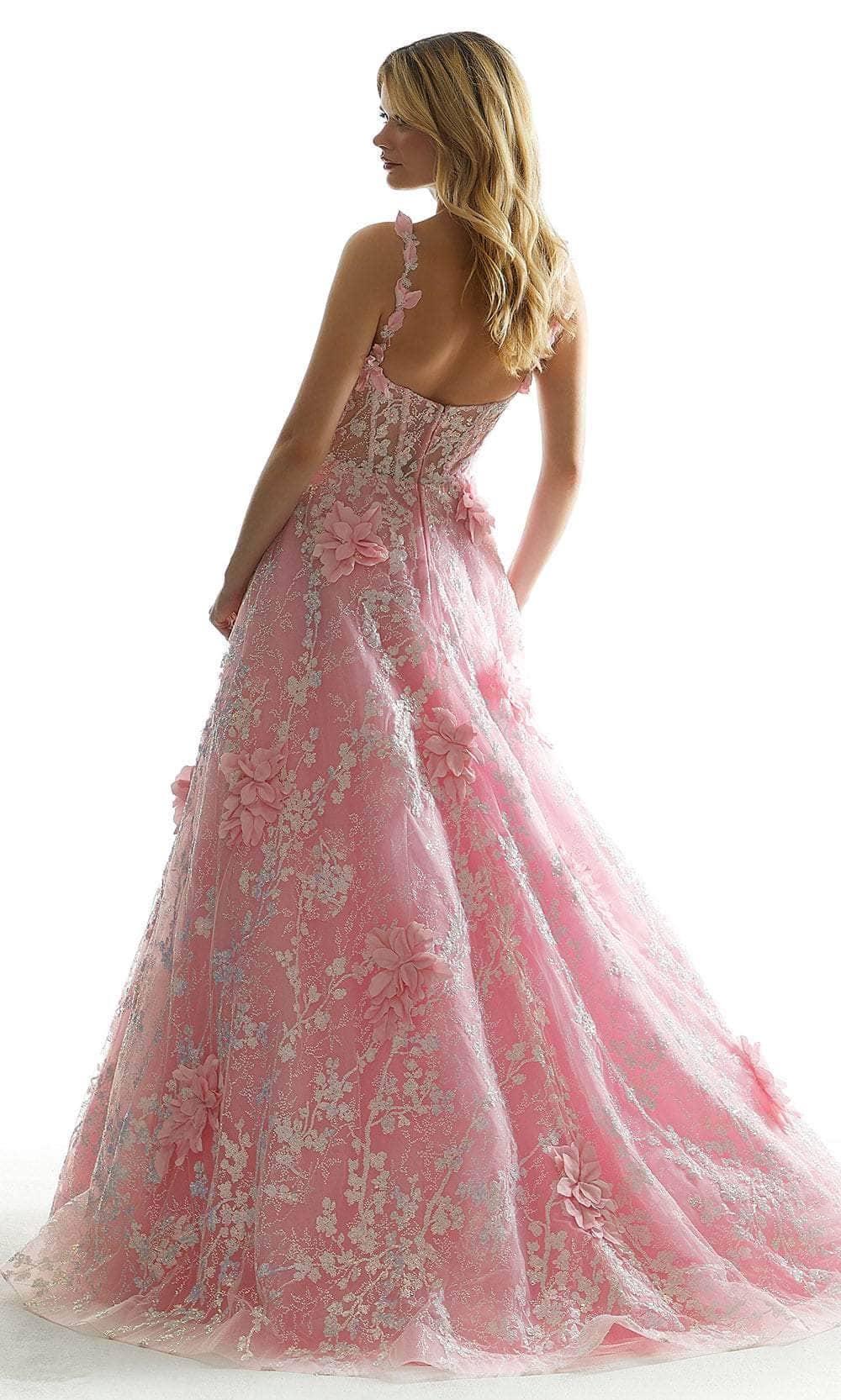 Mori Lee 49072 - Square Corset Prom Dress - back view