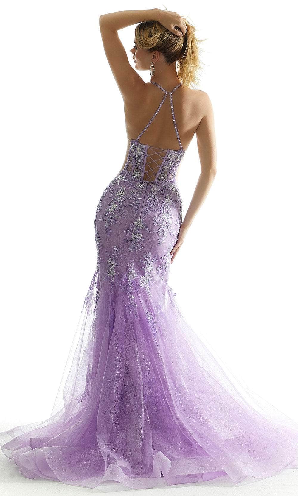 Mori Lee 49073 - Halter Mermaid Prom Dress - back view