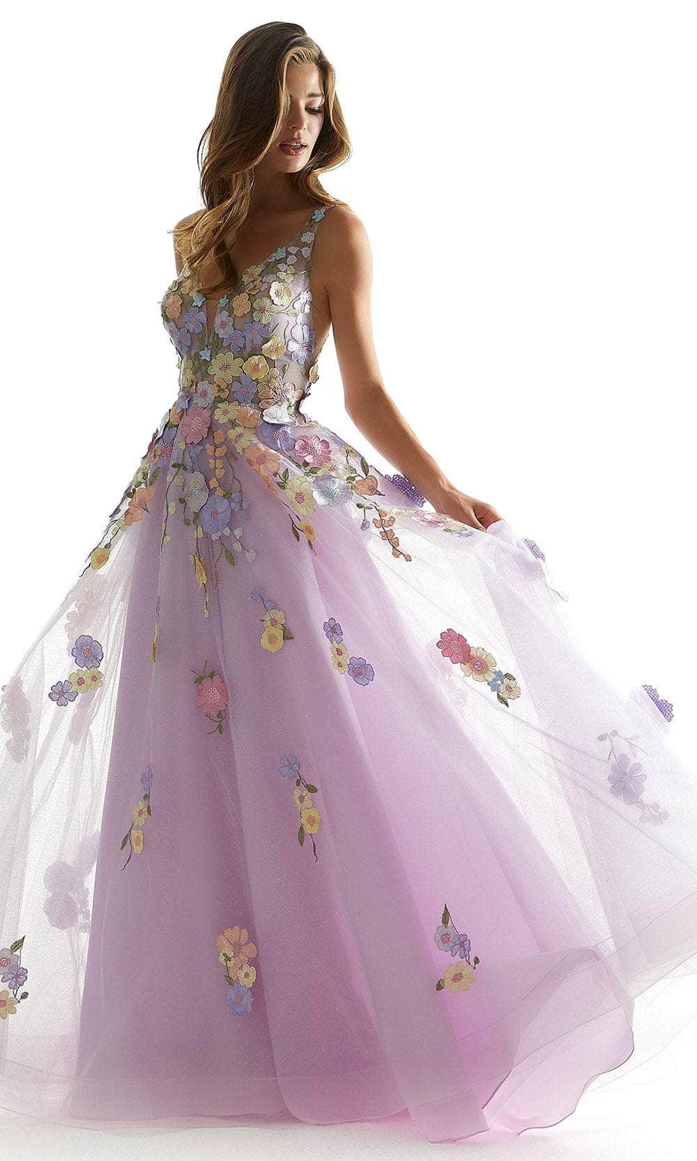 Mori Lee 49074 - Floral A-Line Prom Dress - view 4