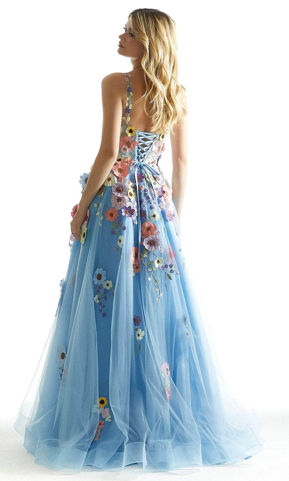 Mori Lee 49074 - Floral A-Line Prom Dress - back view