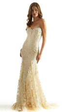Mori Lee 49079 - Strapless Embroidery Prom Dress - view 5