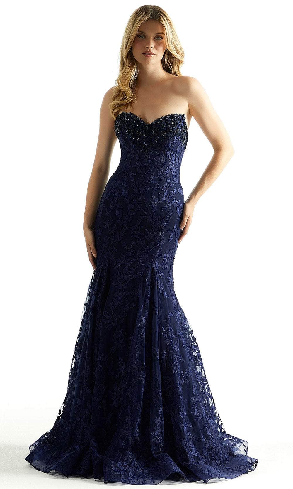 Mori Lee 49079 - Strapless Embroidery Prom Dress - designer prom dress at Silhouette Dresses