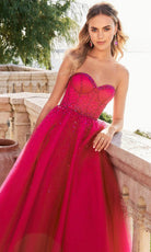 Mori Lee 49100 - Sequin Bustier Prom Dress - back view