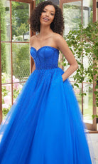 Mori Lee 49100 - Sequin Bustier Prom Dress - detail view