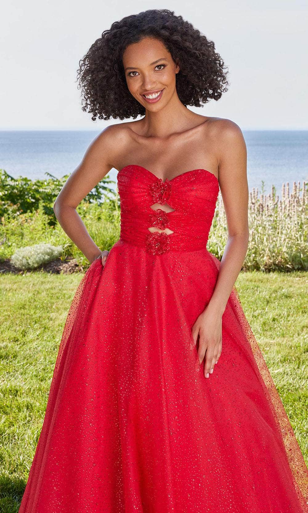 Mori Lee 49137 - Shimmer A-Line Prom Dress - detail view