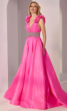 Mori Lee 49202 - Floral Shoulder Taffeta Prom Gown - Silhouette Dresses
