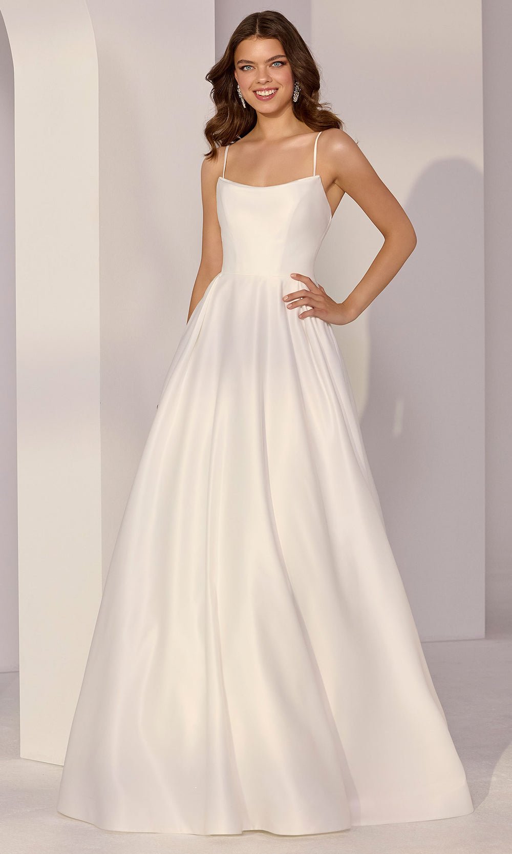 Mori Lee 49213 - Scoop Neck Minimalist A-Line Gown - Silhouette Dresses