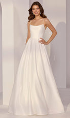 Mori Lee 49213 - Scoop Neck Minimalist A-Line Gown - Silhouette Dresses