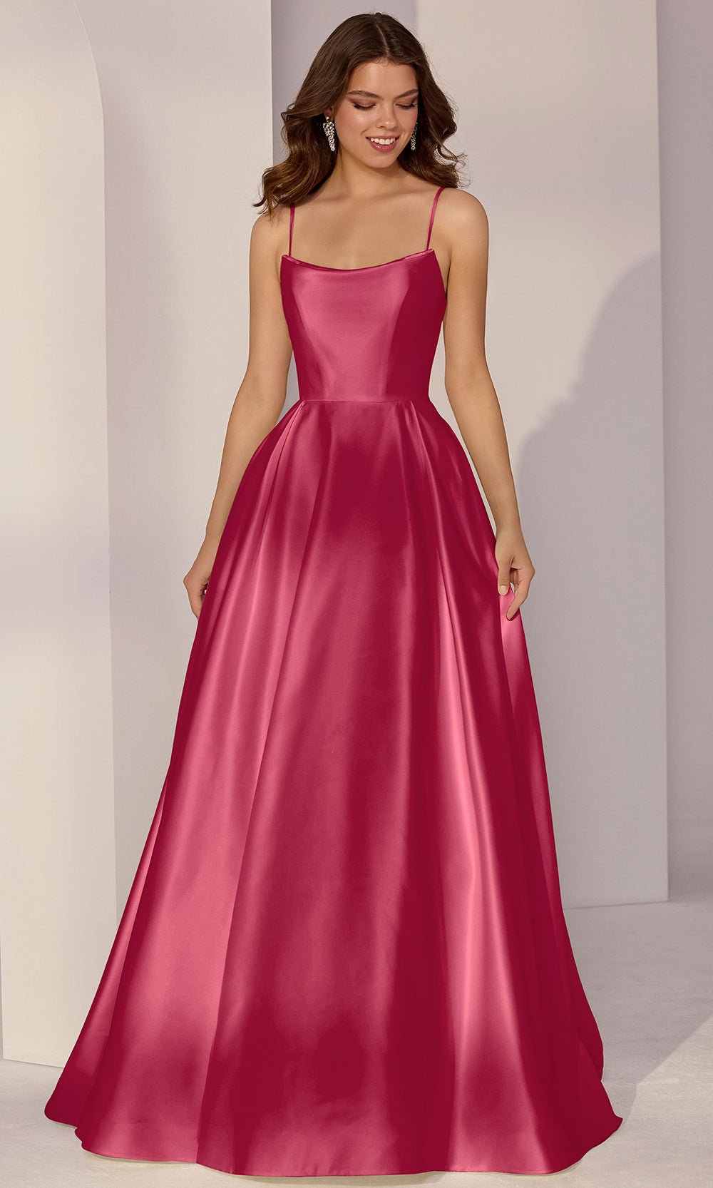 Mori Lee 49213 - Scoop Neck Minimalist A-Line Gown - Silhouette Dresses