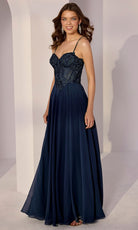 Mori Lee 49214 - A-Line Embroidered Bustier Prom Gown - Silhouette Dresses