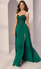 Mori Lee 49214 - A-Line Embroidered Bustier Prom Gown - Silhouette Dresses
