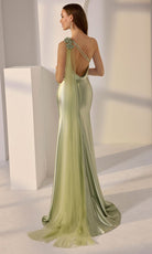 Mori Lee 49235 - One Shoulder Sheath Gown with 3D Rosette