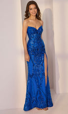 Mori Lee 49258 - Sequin Mesh Strapless Prom Gown with Overskirt - Silhouette Dresses