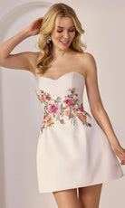 Mori Lee 49285 - Floral Embroidered Short A-Line Dress