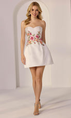 Mori Lee 49285 - Floral Embroidered Short A-Line Dress