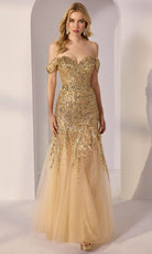 Mori Lee 49292 - Beaded Off-Shoulder Mermaid Prom Gown - Silhouette Dresses