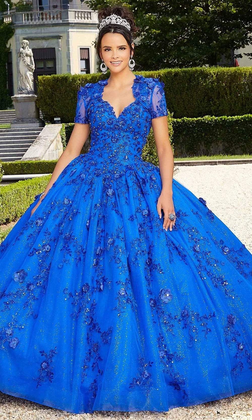 Mori Lee - 60133 Floral Applique Ballgown With Bolero - designer quinceanera gown at Silhouette Dresses