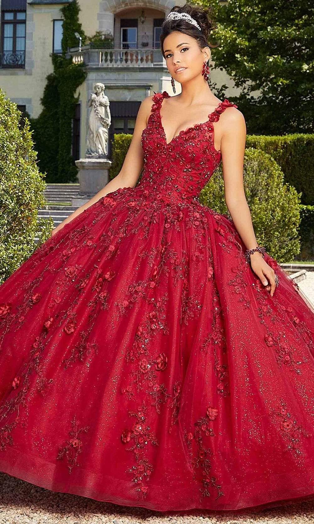 Mori Lee - 60133 Floral Applique Ballgown With Bolero - view 4