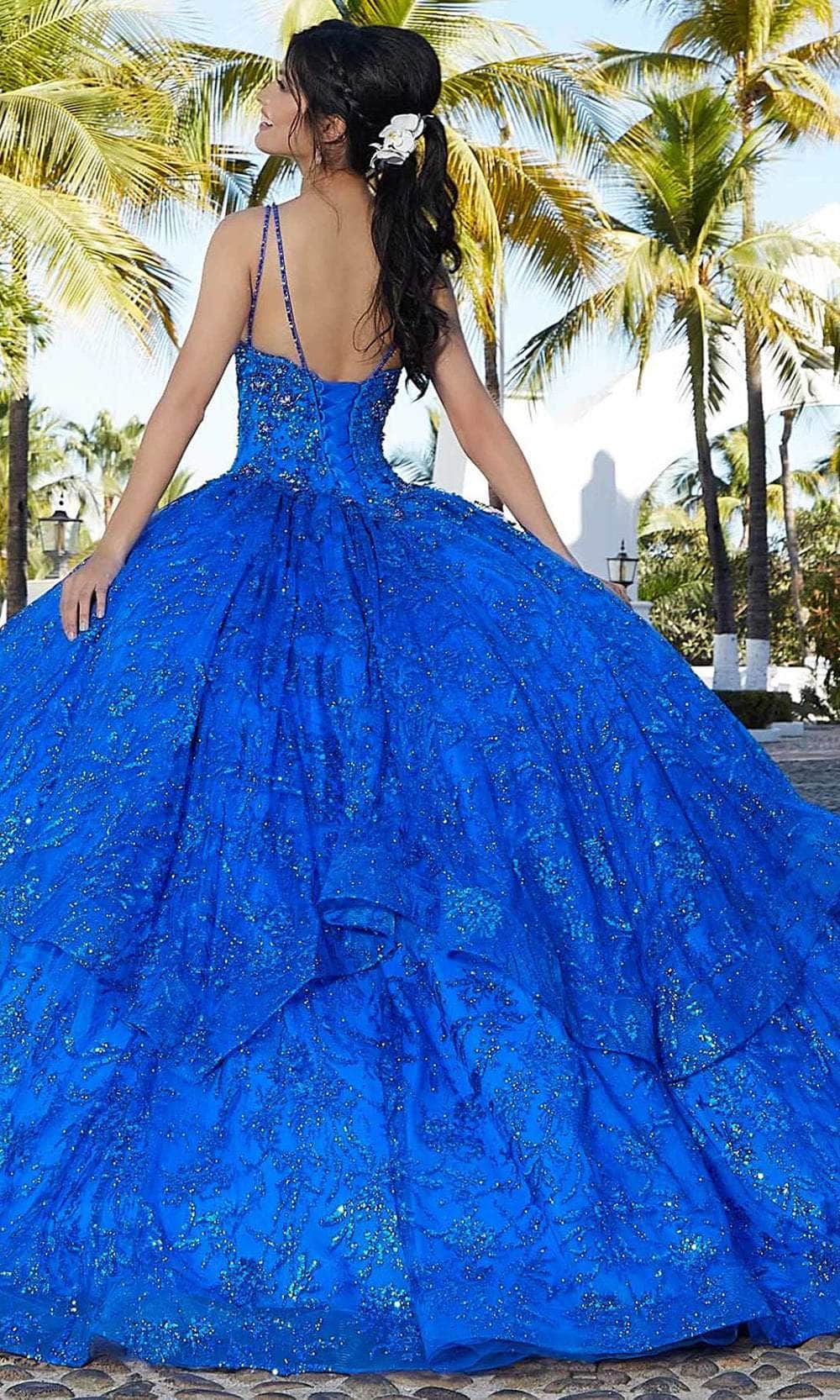Mori Lee 60163 - Crystal Beaded Quinceanera Ballgown - back view