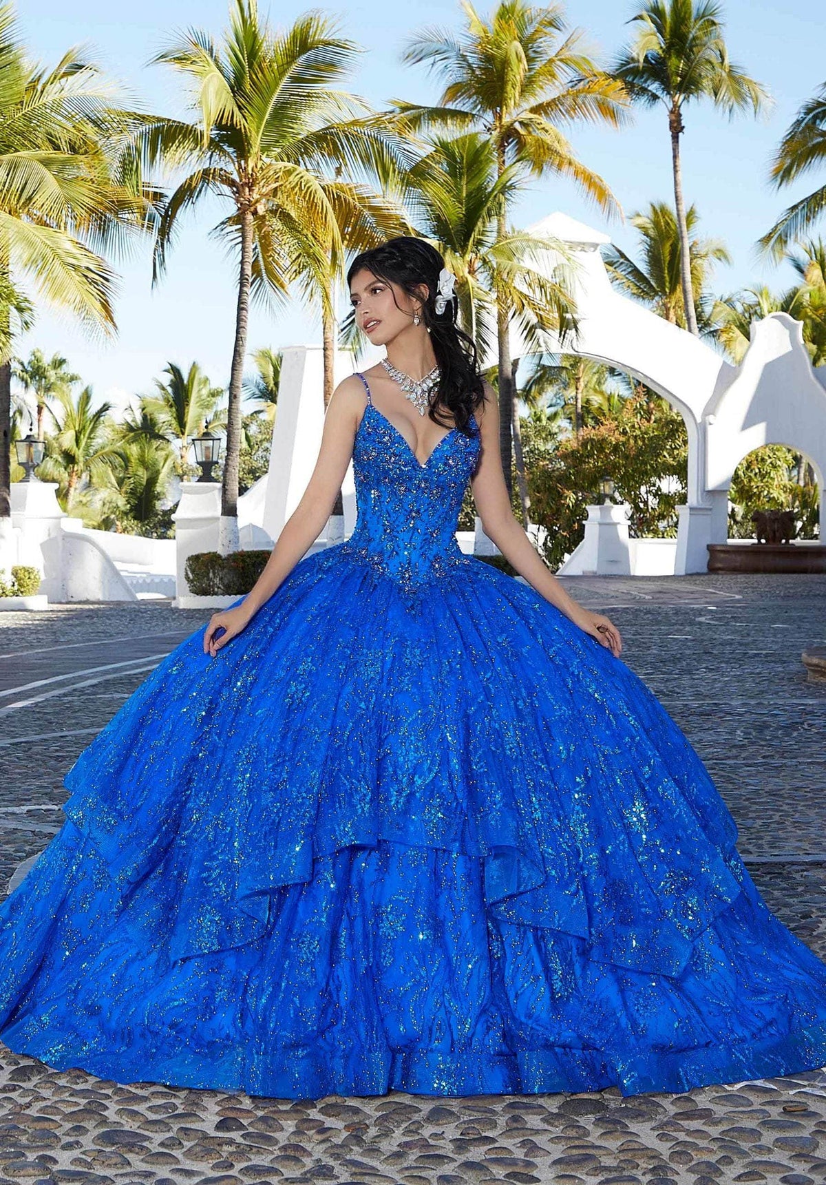 Mori Lee 60163 - Crystal Beaded Quinceanera Ballgown - view 10